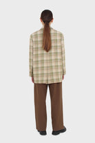 Brown two button waist wide leg trousers_10