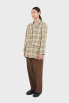 Brown two button waist wide leg trousers_9