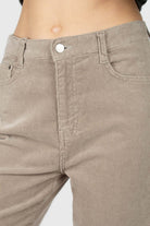 Beige micro corduroy loose fit trousers - 2314_2