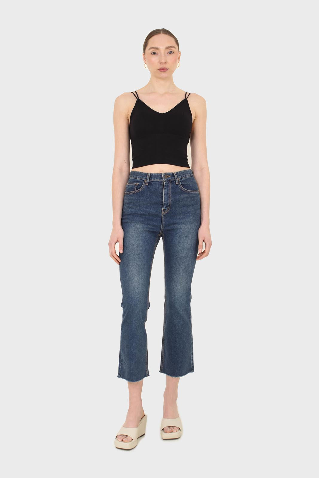 Washed blue boot cut jeans - 3263_7