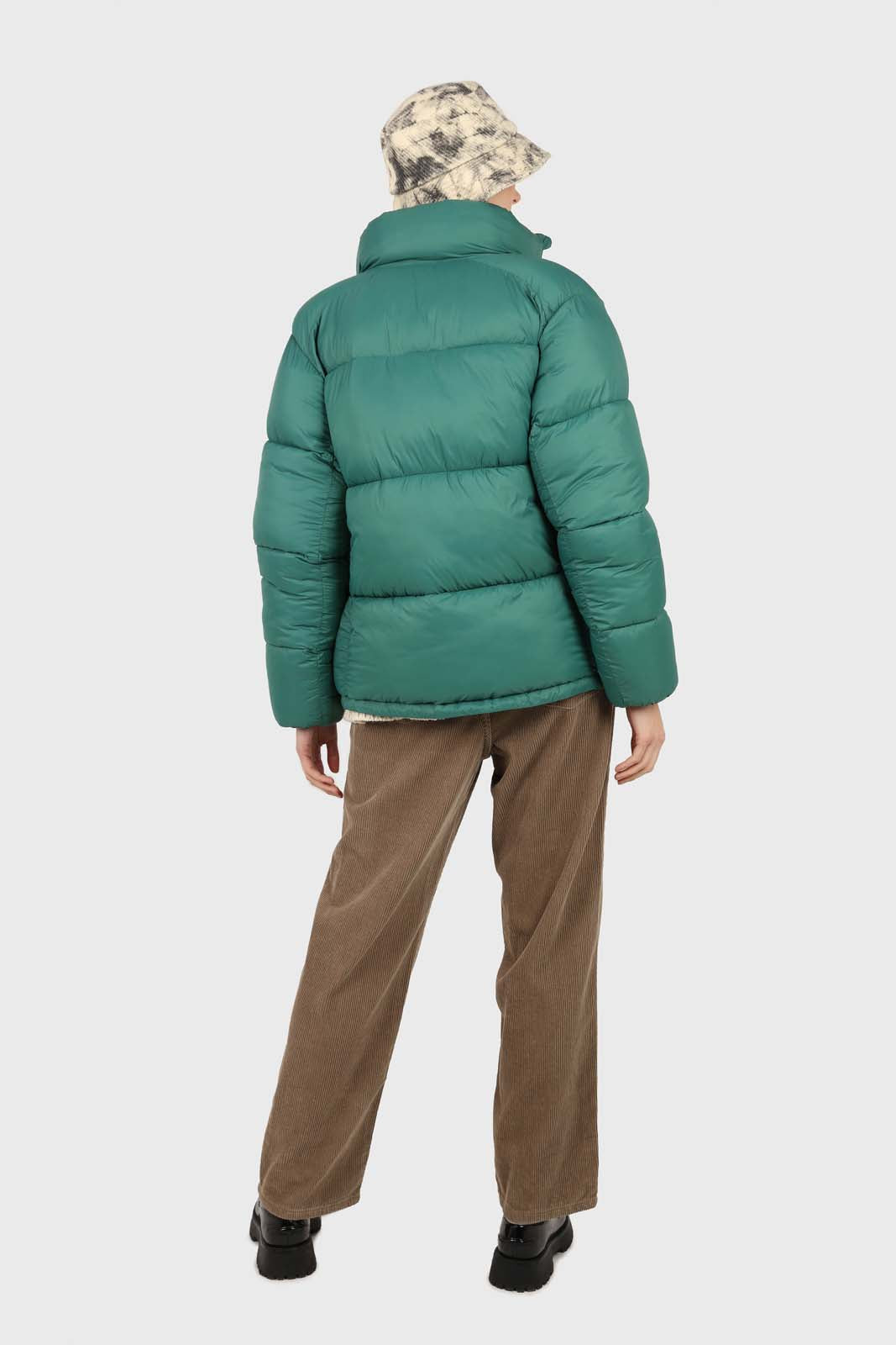 Teal thick classic puffer jacket_3