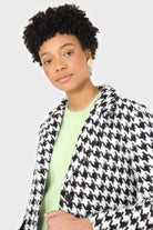Black and white large houndstooth wool blazer_9