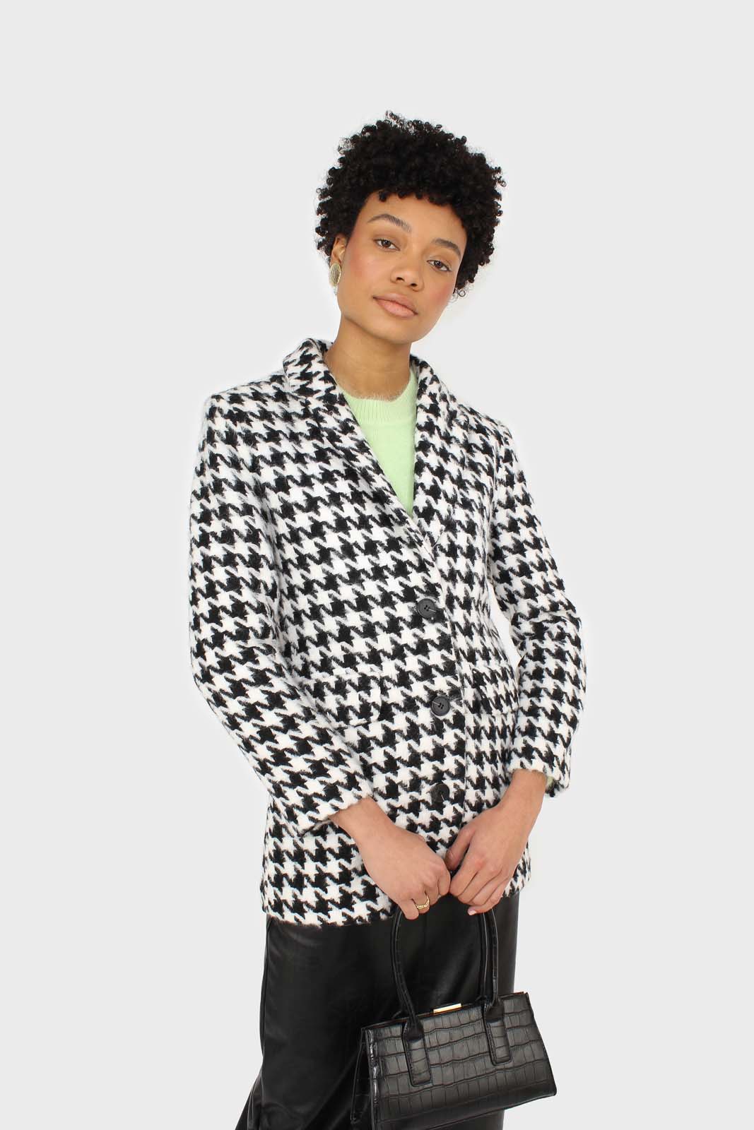 Black and white large houndstooth wool blazer_1