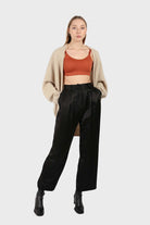 Oatmeal wool alpaca soft open cardigan_5