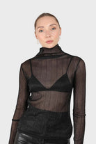 Black metallic sheer turtleneck top_5