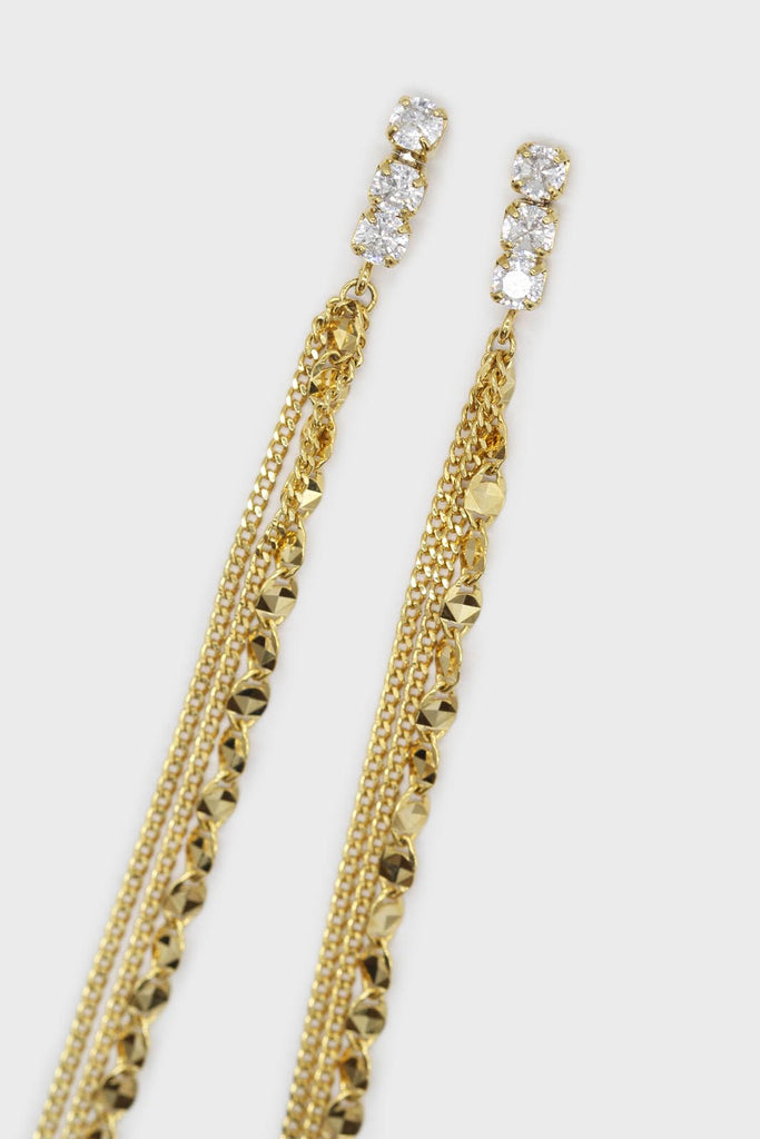 Cubic zirconia long gold chain drop earrings_1