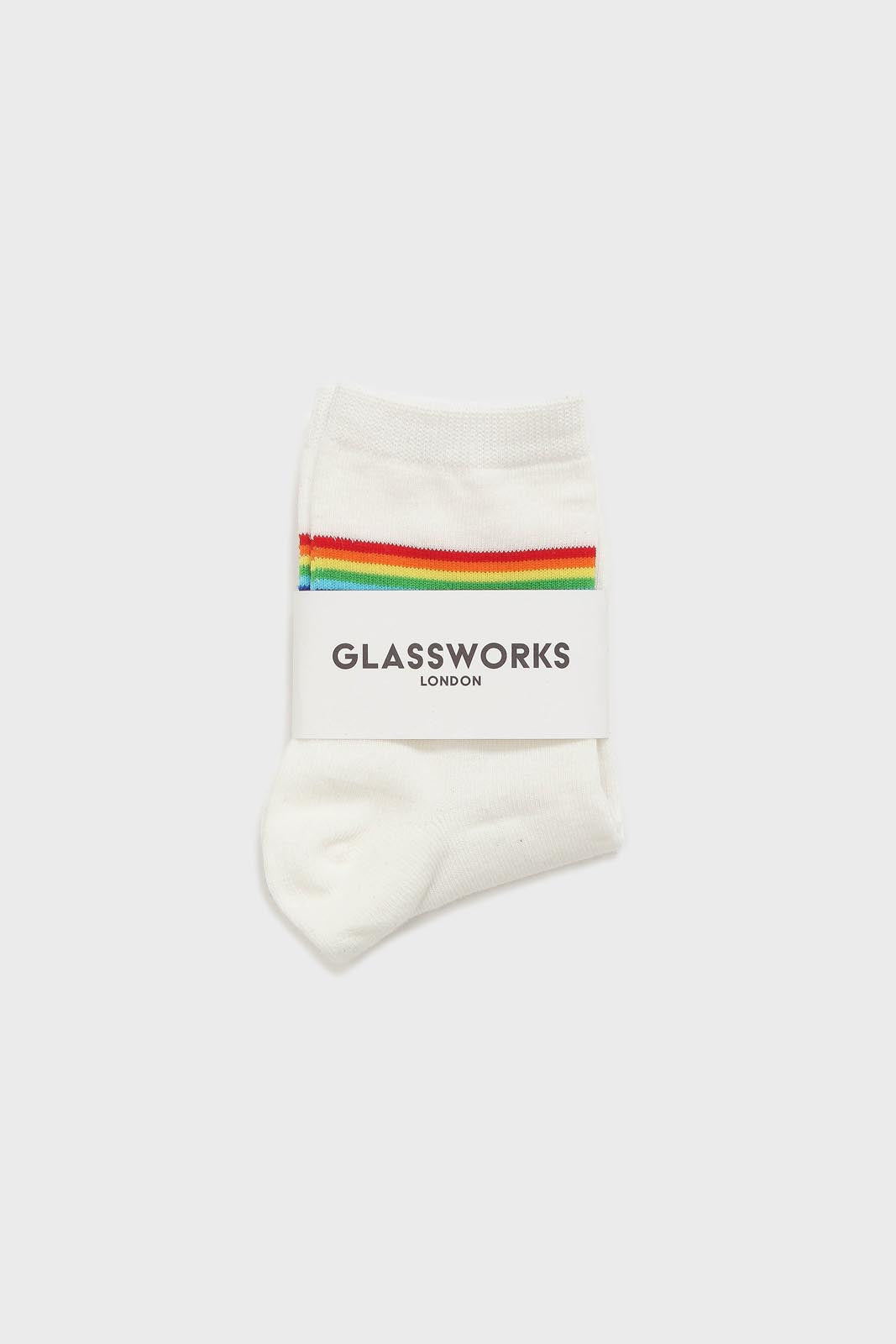 Ivory rainbow striped ankle socks_3