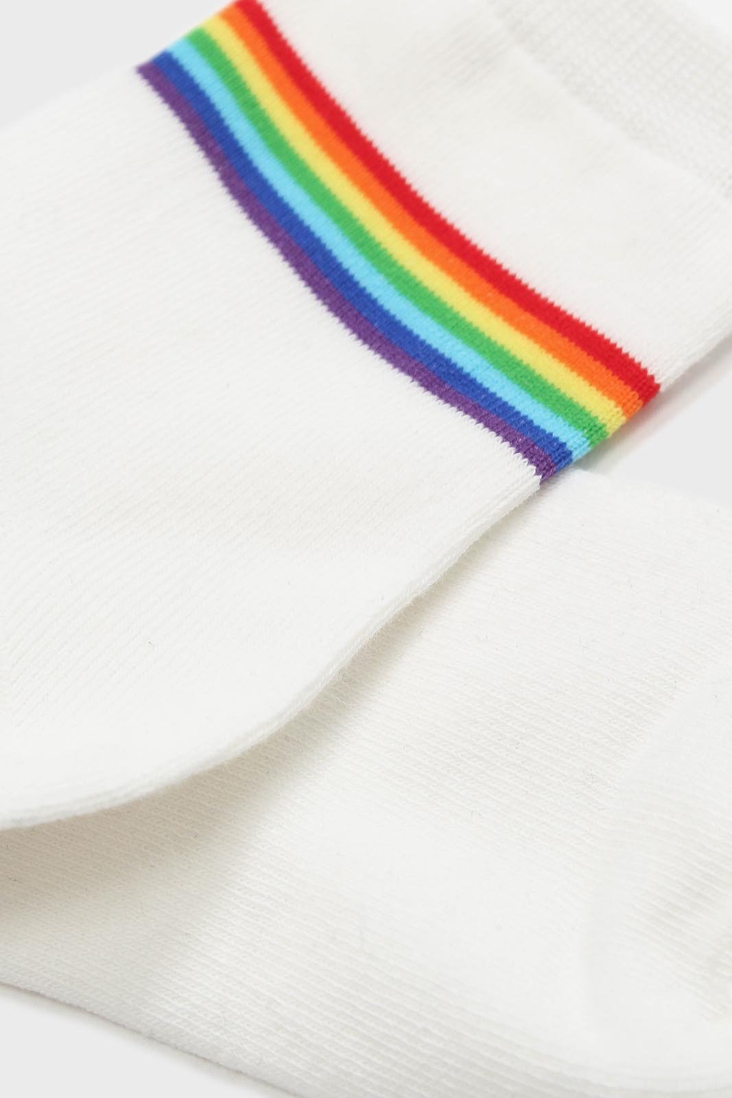 Ivory rainbow striped ankle socks_2