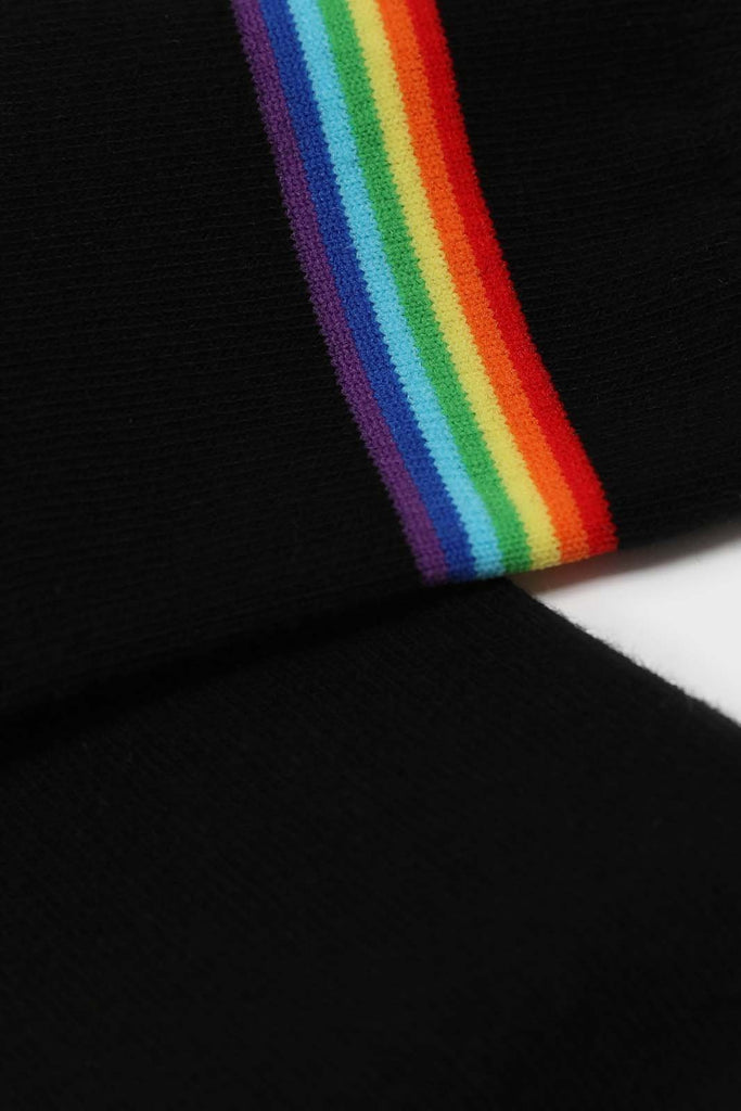 Black rainbow striped ankle socks_2