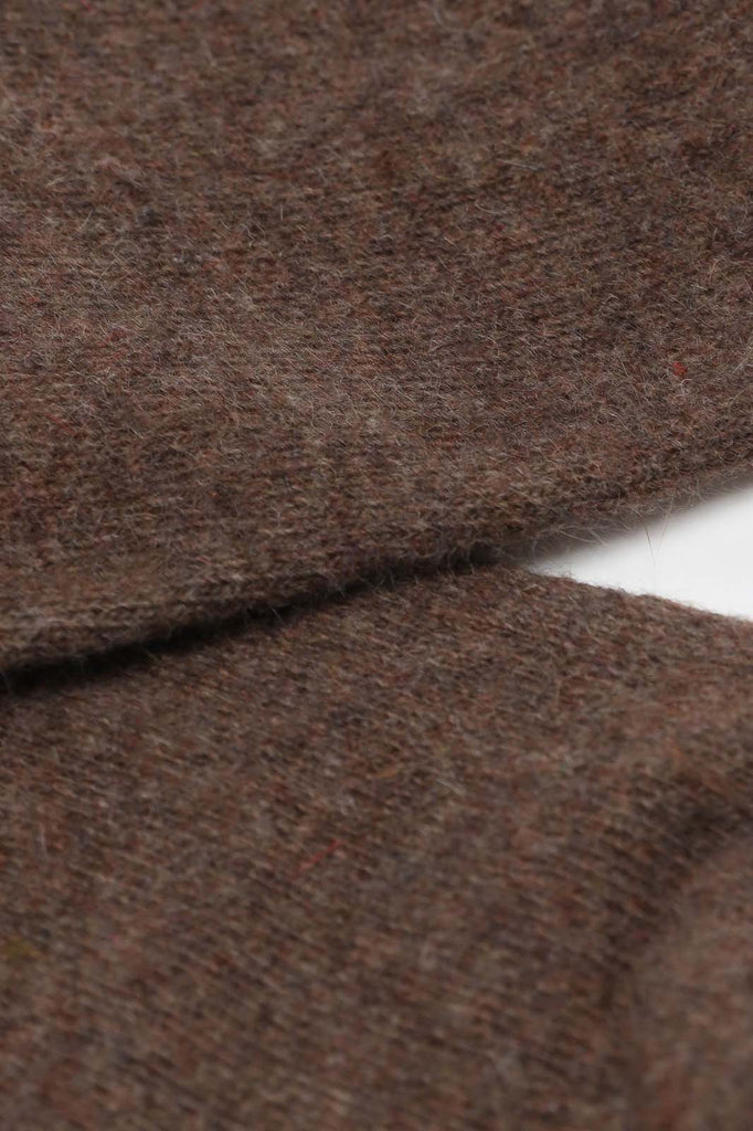 Brown smooth wool long socks_2