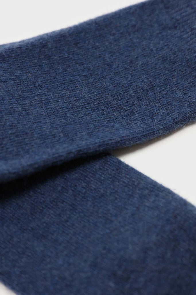 Blue smooth wool long socks_2