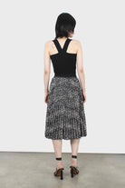 Ivory and black leopard velvet pleated skirt_5