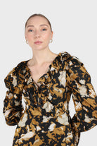 Mustard and black printed wrap maxi dress_3