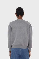 Grey V tweed fringe sweatshirt_9