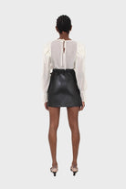 Ivory sheer organza puff sleeved blouse_5