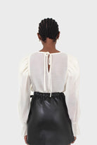 Ivory sheer organza puff sleeved blouse_6