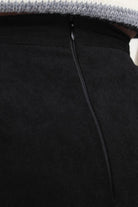 Black double button panel pocket mini skirt_7