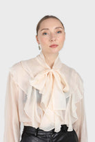 Ivory frill tie neck long sleeve blouse_3