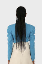 Blue long balloon sleeve knit top_3