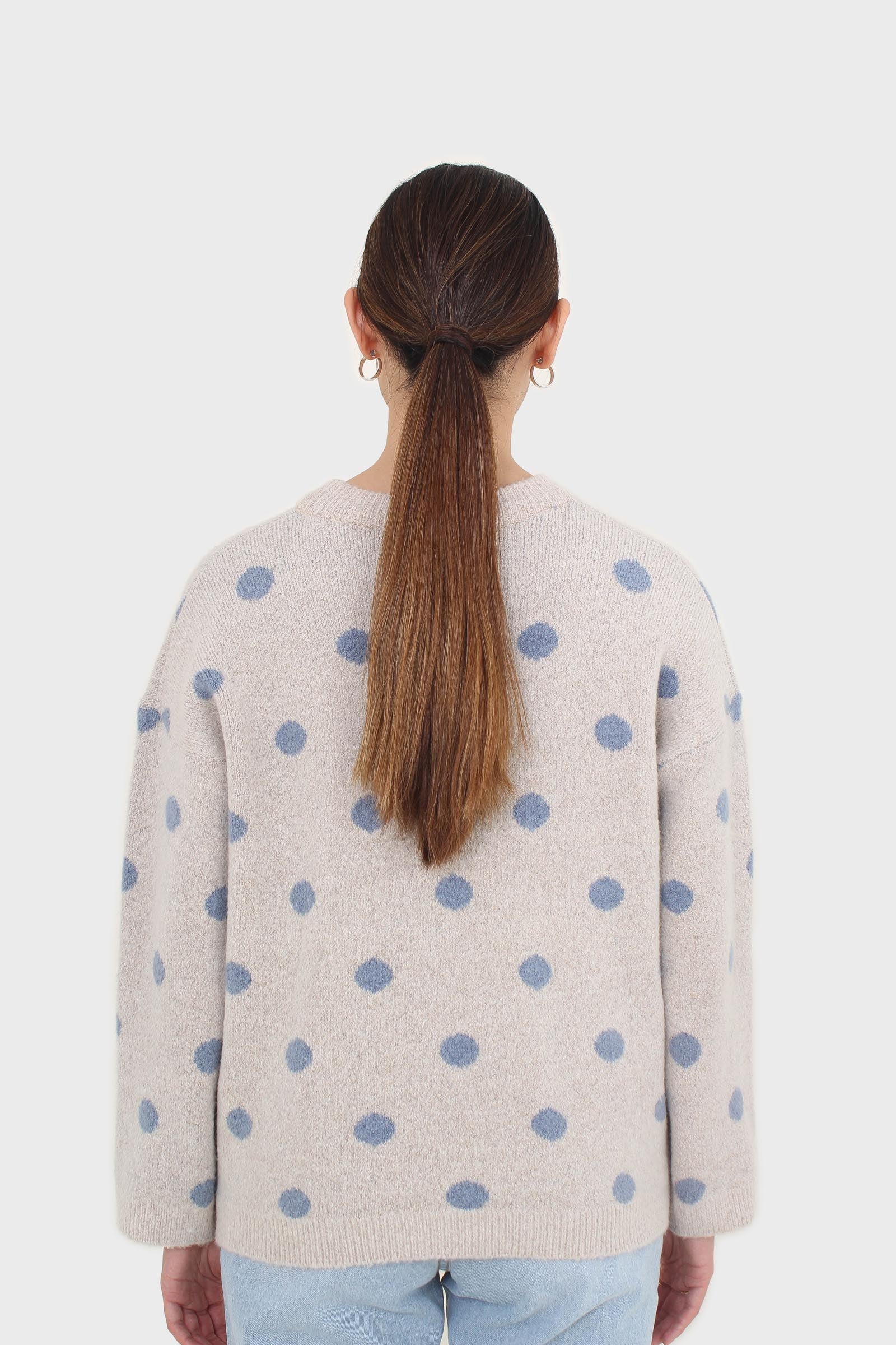 Beige and blue intarsia polka dot jumper_3