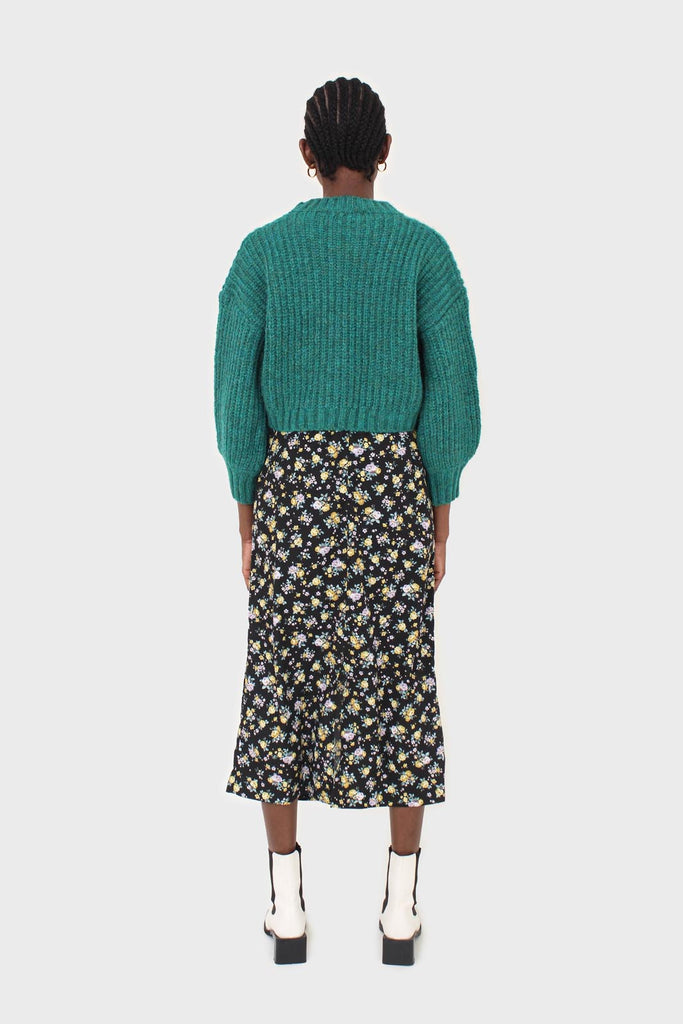 Green flecked chunky knit cropped jumper_4