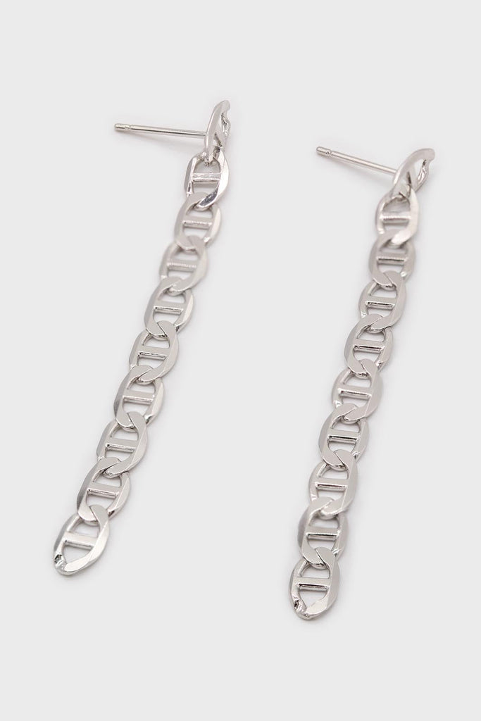 Silver figaro chain drop earrings_1