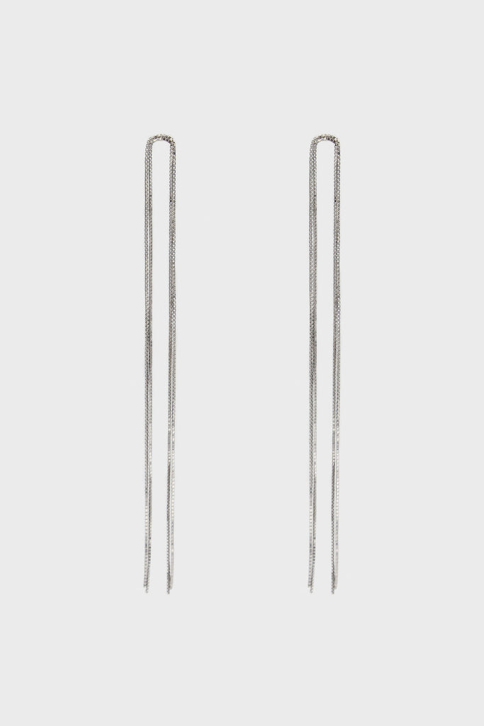 Silver multi strand long drop earrings_1