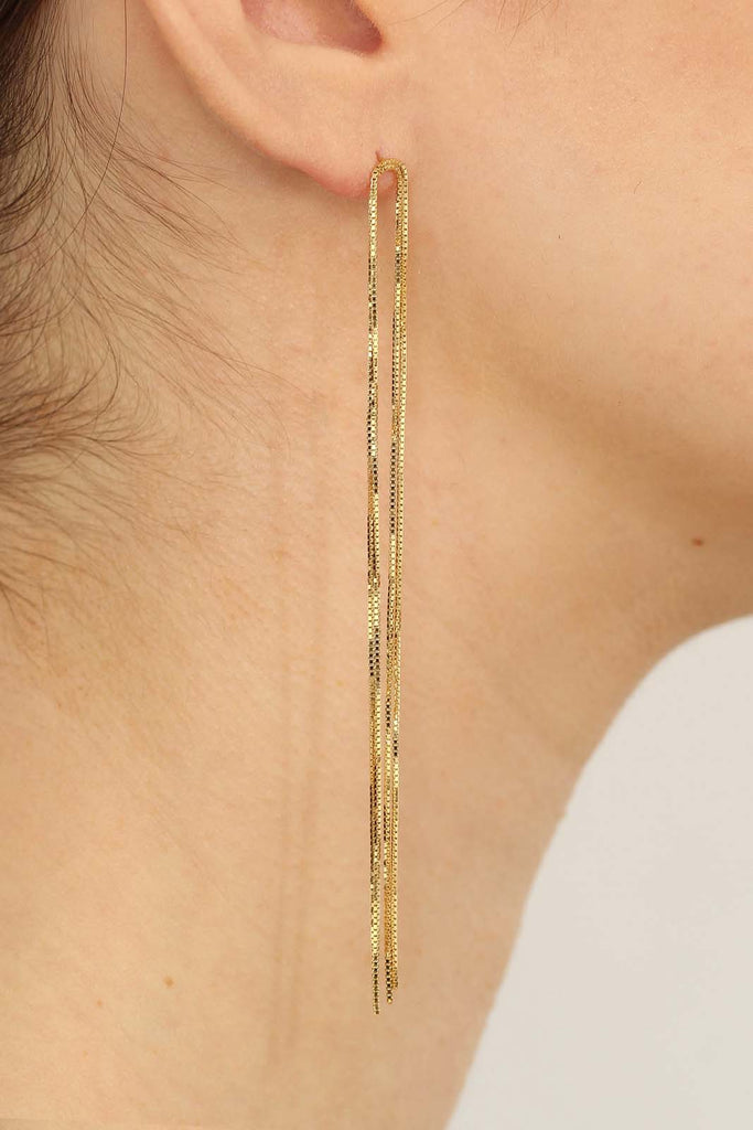 Gold multi strand long drop earrings_3