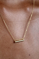 Charm necklace - Gold smooth bar pendant / 50cm_2