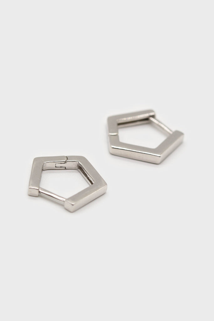 Silver small hexagon hoop earrings_1