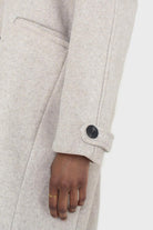 Oatmeal double breasted long coat_5