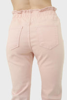 Pink twill ruched waist dart knee jeans - 306_5