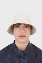 Ivory vegan leather bucket oversized bucket hat_2