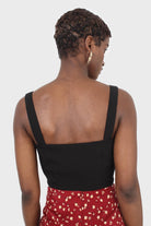 Black button front bra top_2