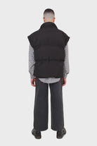 Black wide leg panel front pocket jeans_6