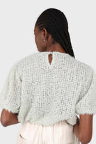 Mint green fuzzy short sleeved jumper_3