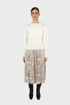 Grey marble print maxi skirt_1