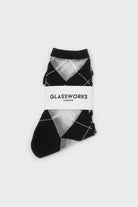 Black and white argyle cotton socks_3