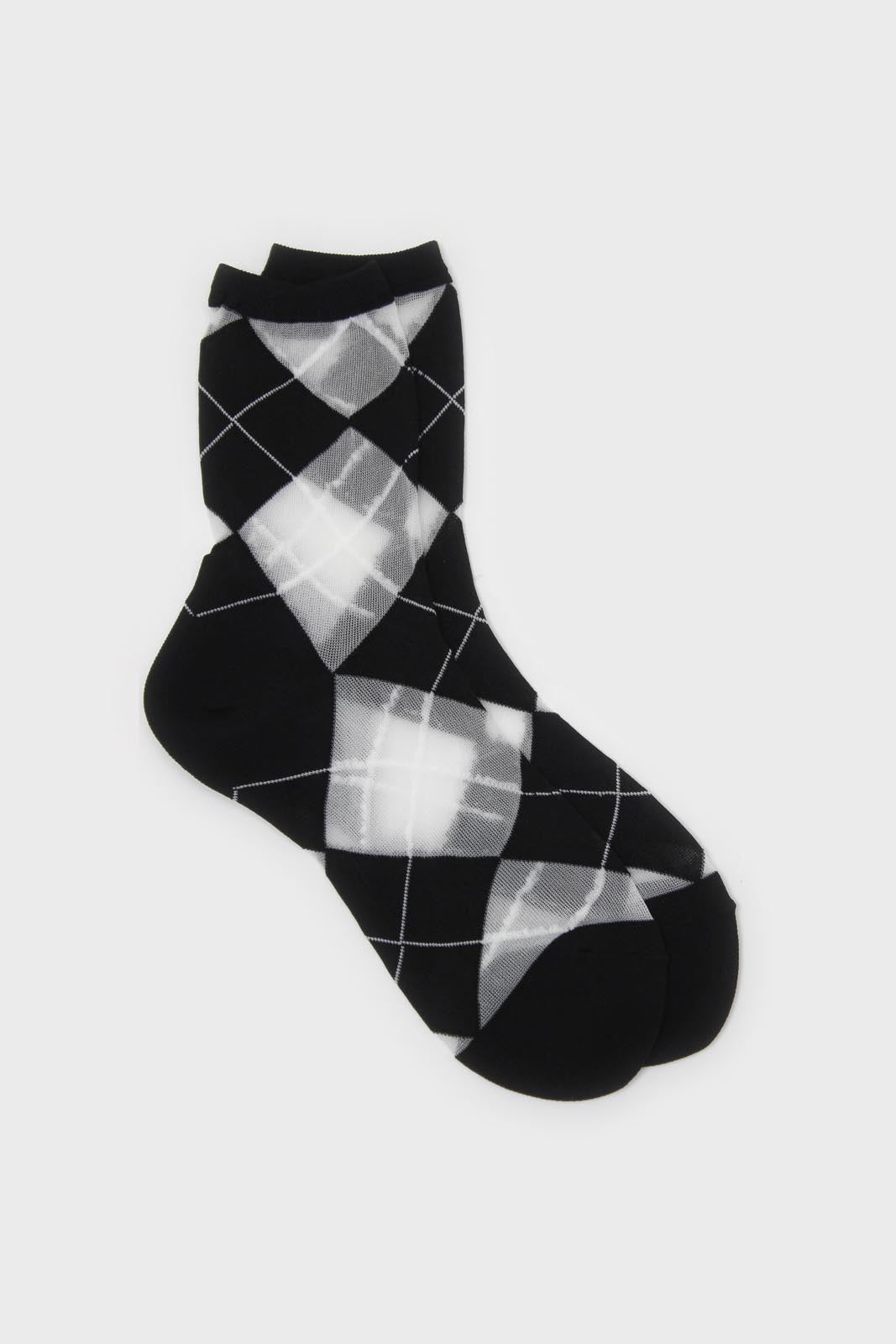 white argyle cotton socks