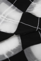Black and white argyle cotton socks_2