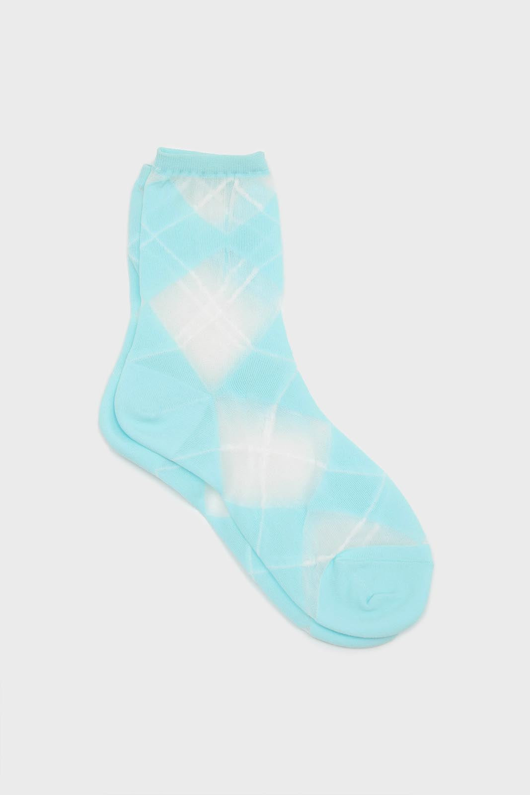 Turquoise argyle cotton socks