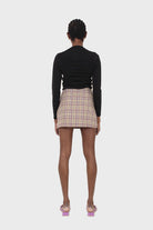 Purple and yellow checked mini skirt_12