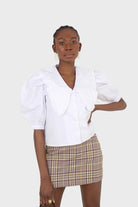 Purple and yellow checked mini skirt_6