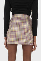 Purple and yellow checked mini skirt_9