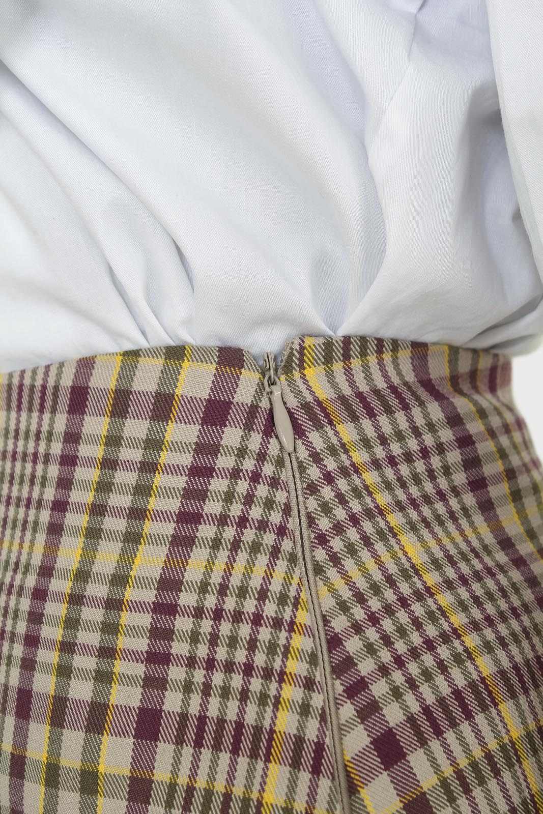 Purple and yellow checked mini skirt_7
