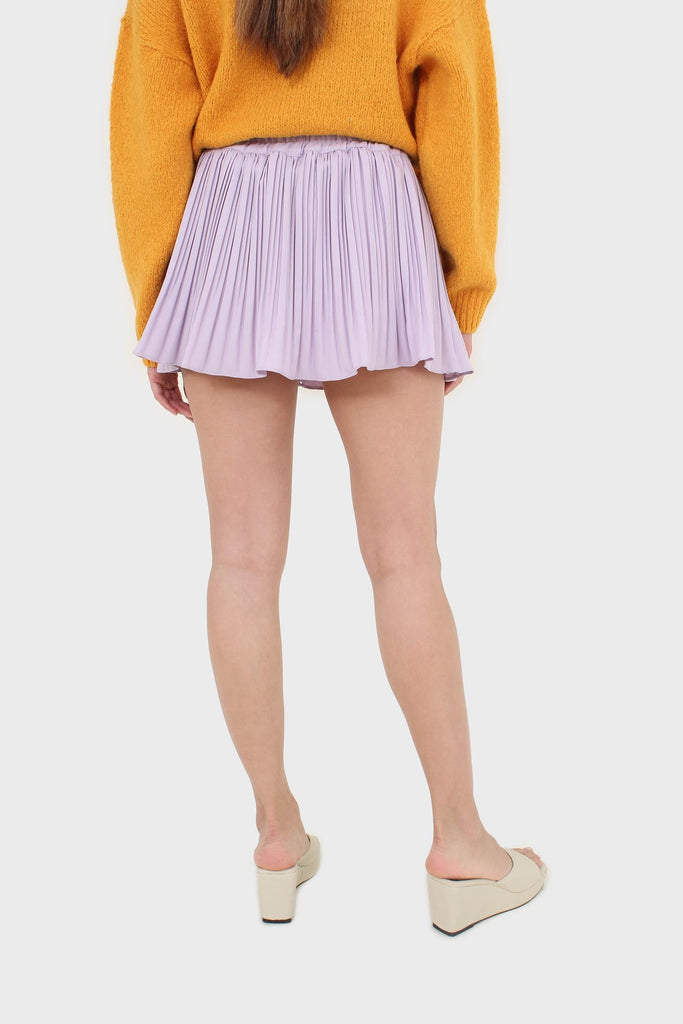 Lilac pleated silky mini skirt_5