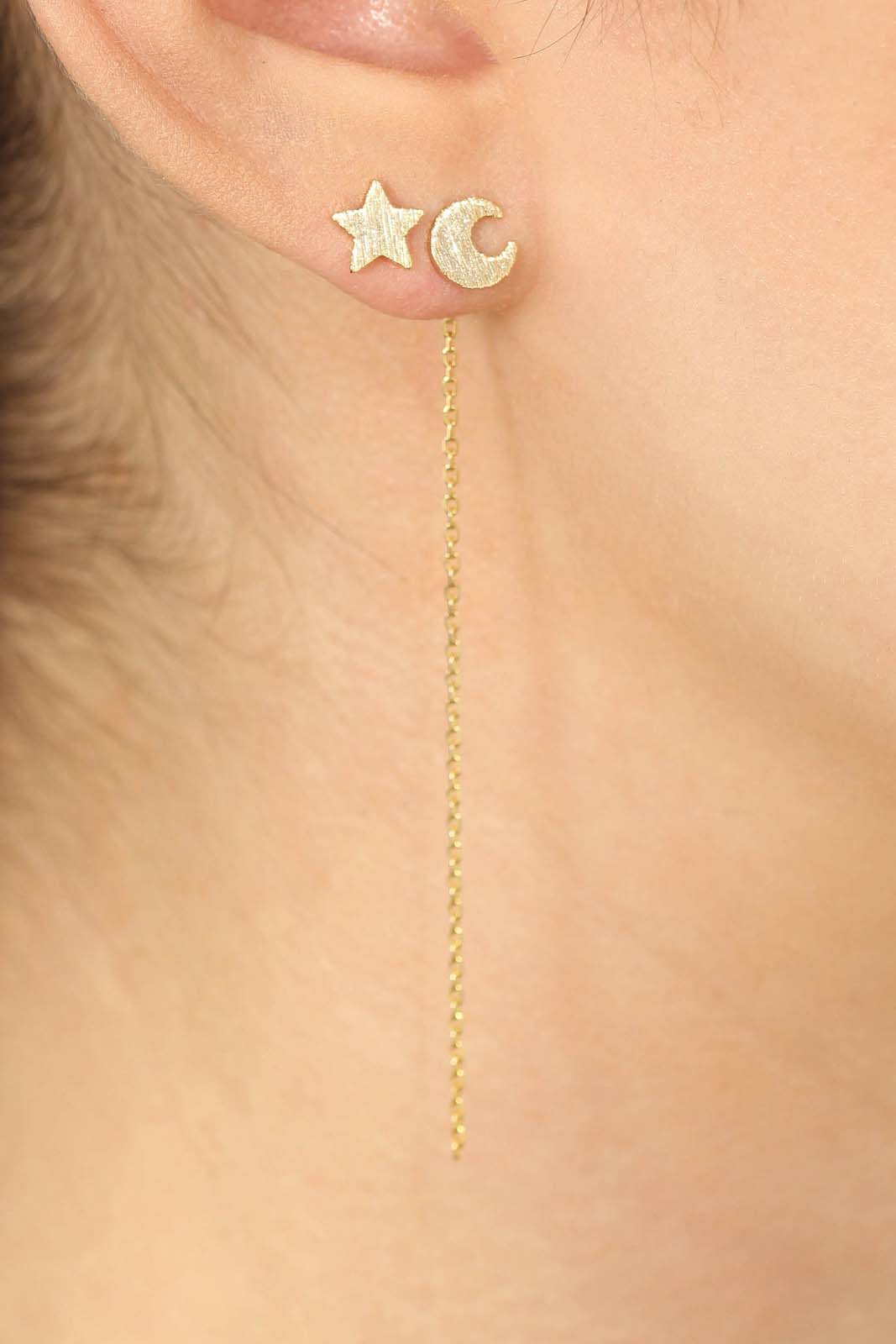 Gold moon and star stud earrings_3