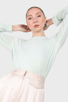 Mint green high neck perfect long sleeved tee_9