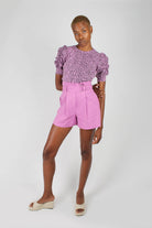 Lilac and black leopard print puff sleeve top_6