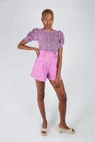 Lilac and black leopard print puff sleeve top_8